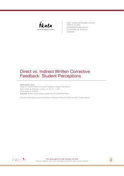 Direct vs. Indirect Written Corrective Feedback: Student Perceptions