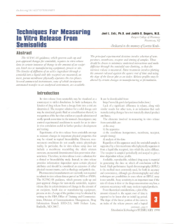 Techniques for Measuring In Vitro Release From Semisolids