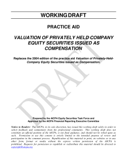 valuation of privately held company equity securities issued