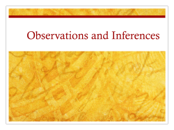 Observations and Inferences