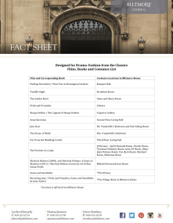 Book, Film and Costume List