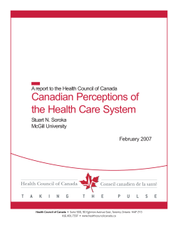 Canadian Perceptions of the Health Care System