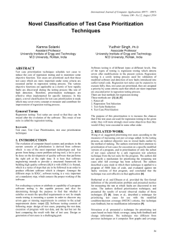 Novel Classification of Test Case Prioritization Techniques