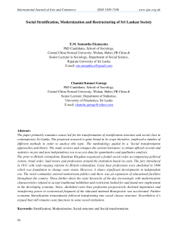 Social Stratification, Modernization and Restructuring
