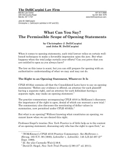 The Permissible Scope of Opening Statements