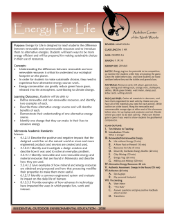 Energy For Life - Audubon Center of the North Woods