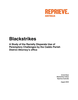 Blackstrikes: A Study of the Racially Disparate Use of Peremptory