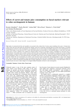 Effects of carrot and tomato juice consumption on faecal markers