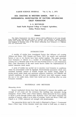 Soil crusting in Western Samoa. Part II