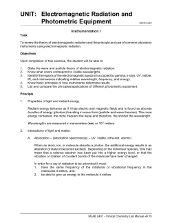 Unit: Electromagnetic Radiation