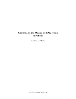 Gandhi and the Means-Ends Question in Politics