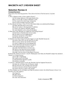 MACBETH ACT 2 REVIEW SHEET Selection Review A