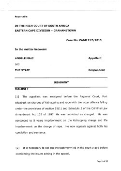 and [1] The appellant was arraigned before the Regional Court, Port