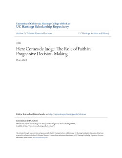 Here Comes de Judge: The Role of Faith in Progressive Decision