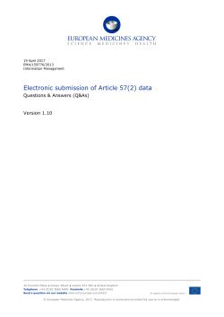 Electronic submission of Article 57(2) data - EMA