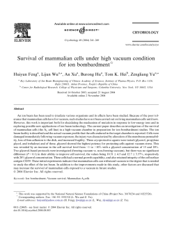 Survival of mammalian cells under high vacuum condition for