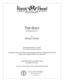 The Days - Ram`s Head Theatrical Society