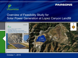 Overview of Feasibility Study for Solar Power Generation at Lopez