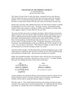 strategies of the mormon church