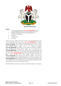 2016 Appropriation Bill