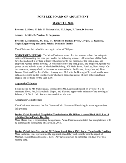 fort lee board of adjustment march 8, 2016