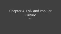 Chapter 4: Folk and Popular Culture