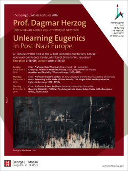 Unlearning Eugenics Prof. Dagmar Herzog