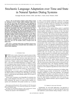 Spoken language adaptation over time and state in a natural spoken