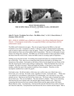 SELECTED READINGS: THE SCOPES TRIAL ON RACE, GENDER