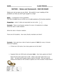 Ratios - Mrs. Snow`s Math
