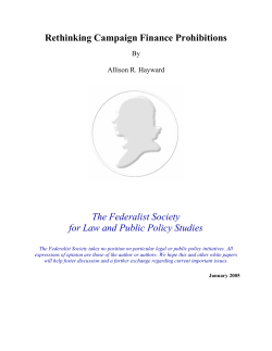 Rethinking Campaign Finance Prohibitions