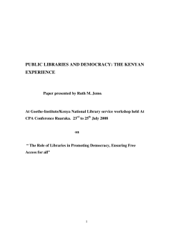 Public Libraries and Democracy - The Kenyan - Goethe