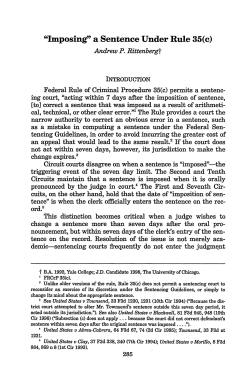 "Imposing" a Sentence under Rule 35(c)