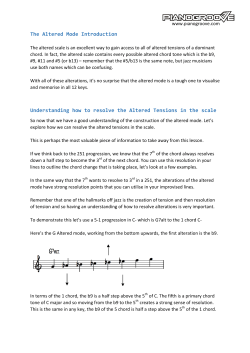 The Altered Mode Introduction Understanding how to resolve the