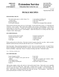 pickle recipes - Oregon State University Extension