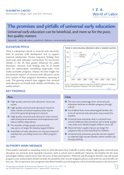The promises and pitfalls of universal early education