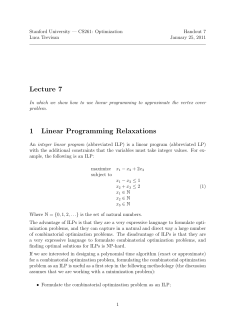 Lecture 7 1 Linear Programming Relaxations