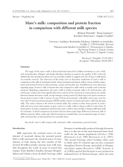 Mare`s milk: composition and protein fraction in comparison with