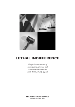 lethal indifference - Texas Defender Services