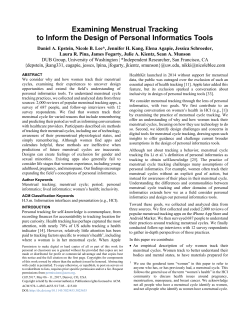 Examining Menstrual Tracking to Inform the Design