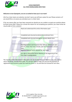 ICON GYMSPORTS ALL STAR CHEERLEADING INFO PACK