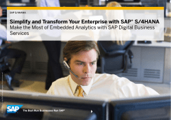 Simplify and Transform Your Enterprise with SAP&reg; S/4HANA