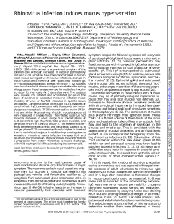 Rhinovirus infection induces mucus hypersecretion - AJP-Lung