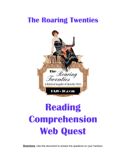 Roaring Twenties Web Quest