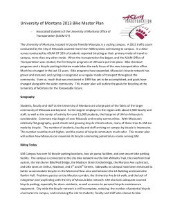 University of Montana 2013 Bike Master Plan