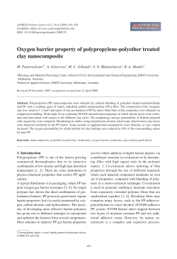 Oxygen barrier property of polypropylene