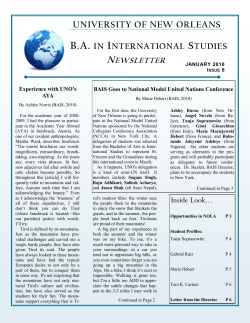 Newsletter #6 - University of New Orleans