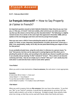 Le fran&ccedil;ais interactif &mdash; How to Say Properly Je t`aime in French?