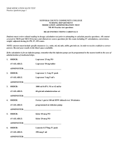 NR40 MEDICATION MATH TEST Practice questions page 1