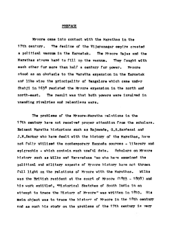 PREFACE Mysore came Into contact with the